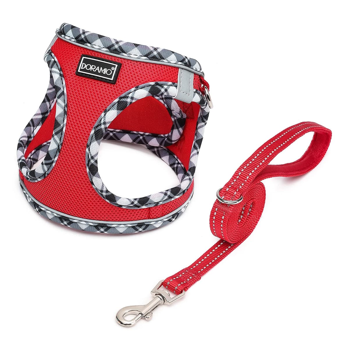 Arnés Perro Pequeños, Arnés Antitirones Reflectante Cómodo Transpirable Arneses Chaleco para Perros Pequeños Gatos, Cachorros (XXS, Rojo)