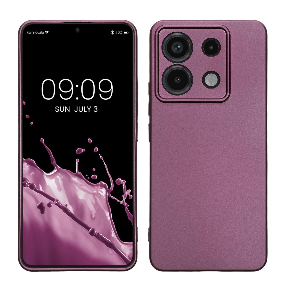 kwmobile Carcasa Compatible con Xiaomi Redmi Note 14 Pro 5G / Poco X7 Funda - Funda Ultrafina de TPU con Bordes elevados - Lavanda Metalizado — view 33