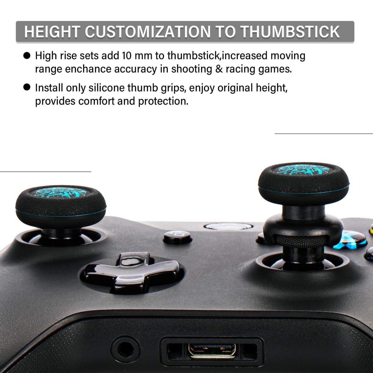 FPS Thumbstick Extender & Printing Rubber Silicone Grip Cover 2 Sets for Xbox Series X/S & Xbox One Controller (Deep Sea Demon Tentacle) — view 3