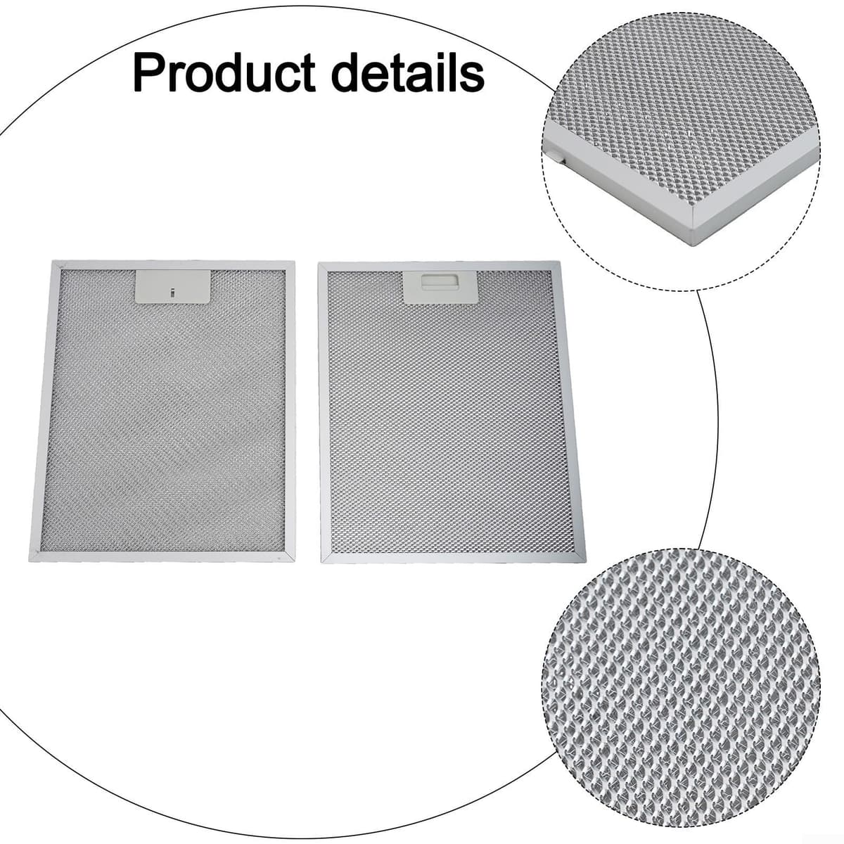3 filtros de aluminio para campana extractora compatibles con CP750SS FHEE26A9S LOFCP750SS y más filtros de ventilación extractores de malla metálica 340 x 280 x 9 mm — view 5
