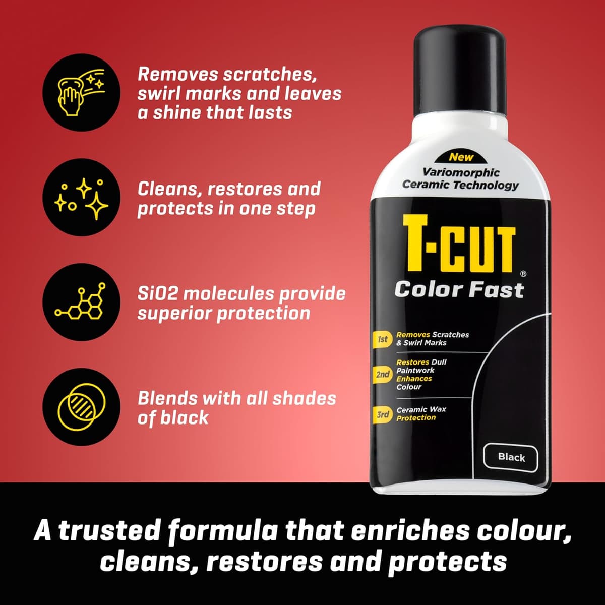 T-Cut Colour Fast 3-in-1 Paintwork Renovator, Black, 500ml — view 2