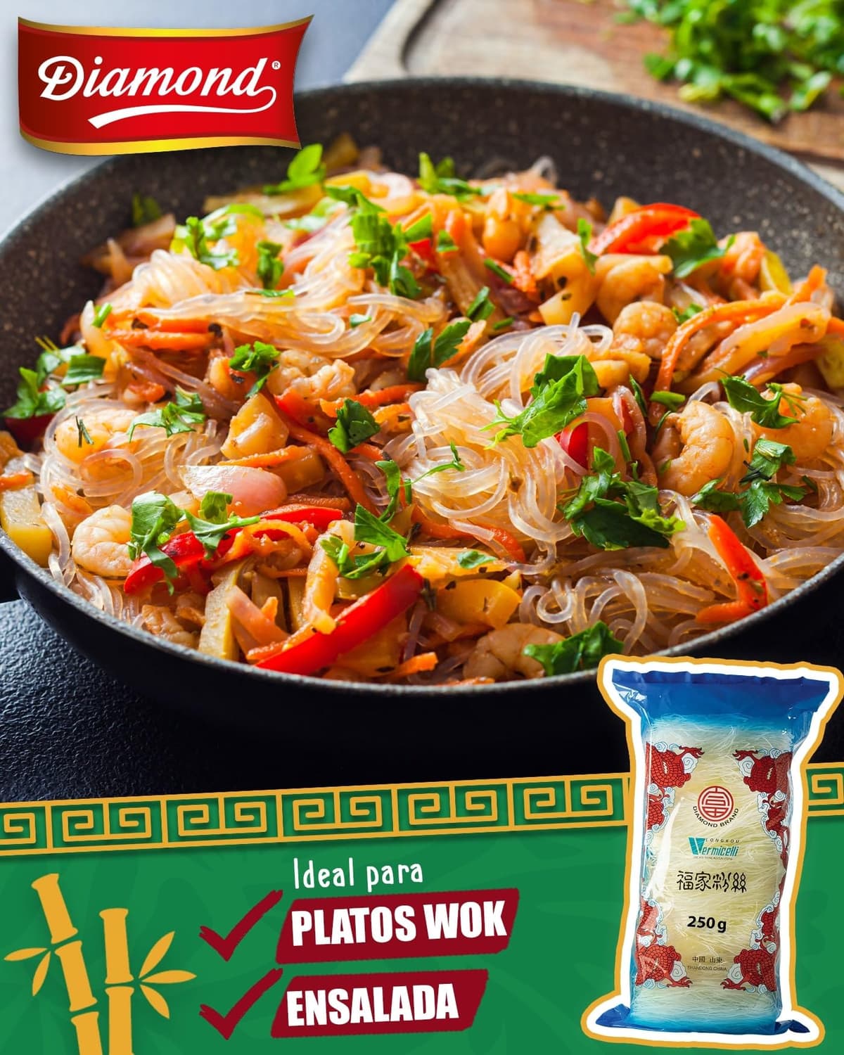 DIAMOND Fideos de cristal, fideos largos, naturalmente veganos y sin gluten - 1 x 250 g — view 4