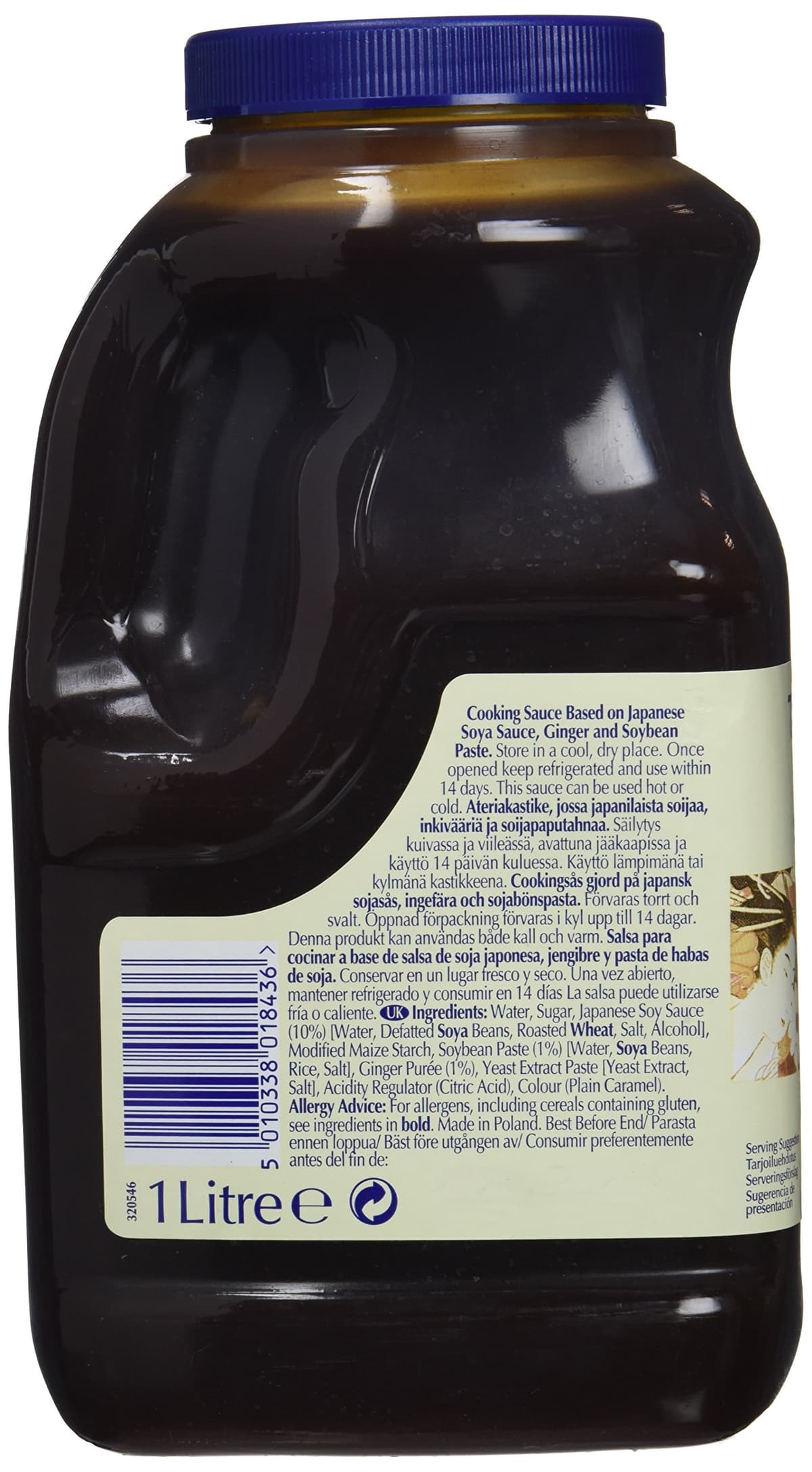 Blue Dragon Salsa Teriyaki con Jengibre, Salsa de Soja Japonesa, Sabor Dulce Caramelo, Teriyaki, 1 Litro (Paquete de 1) — view 3