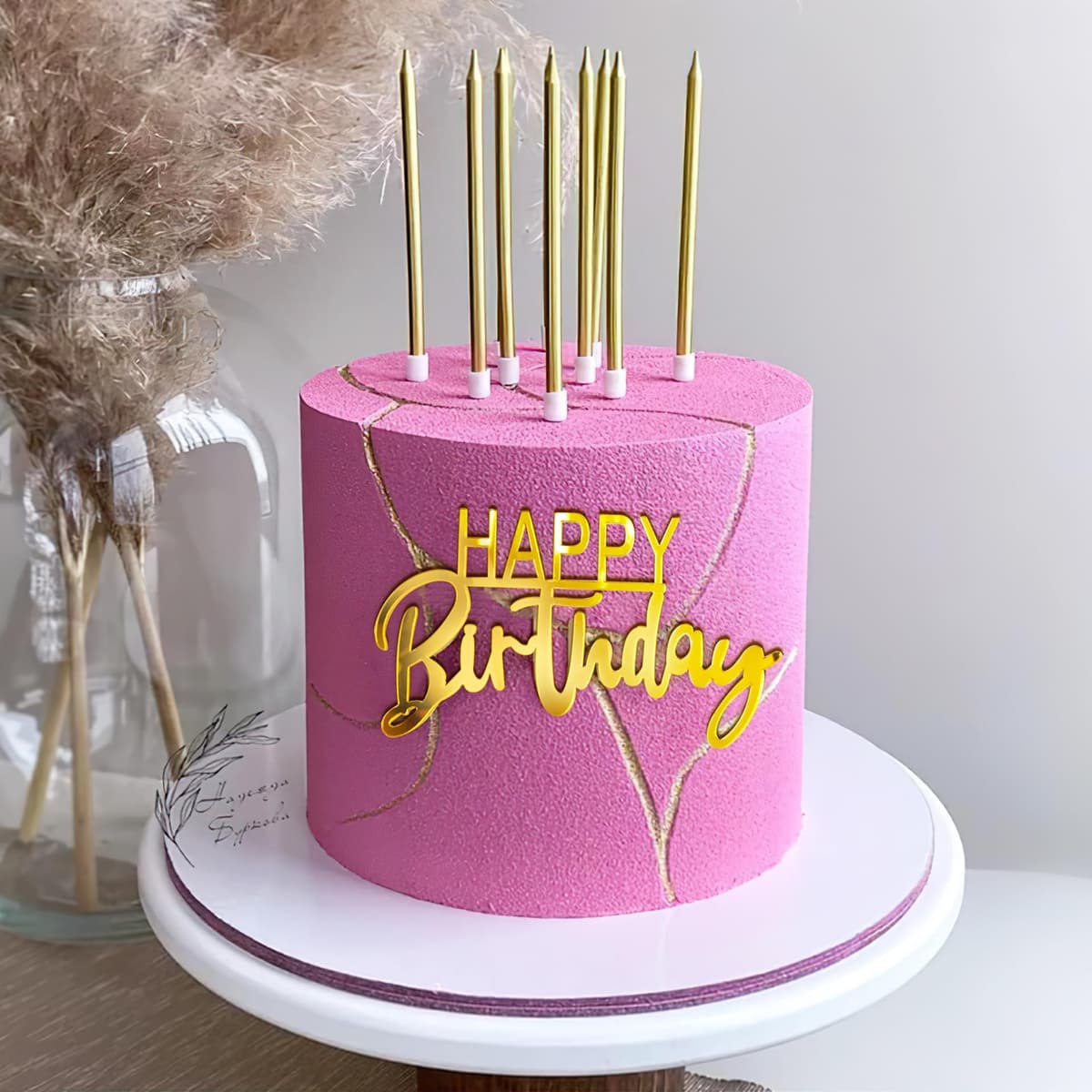 6 Pcs Golden Happy Birthday Cake Topper, Acrylic Birthday Cake Toppers Birthday Cakes Sign Picks Cupcake Decoration Cakes Stick Decor for Celebrating Birthdays Party Dessert Decor — view 5