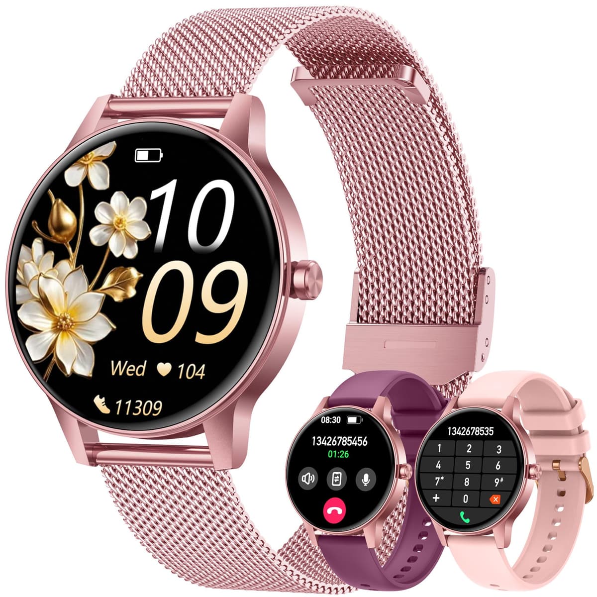Smartwatch Reloj Inteligente Mujer con Llamadas：1.27" TFT Smart Watch Bluetooth IP68 Impermeable con Frecuencia Cardíaca SpO2 Sangre Presión Arterial Monitor Sueño 110+ Modos Deporte para Android iOS — view 10