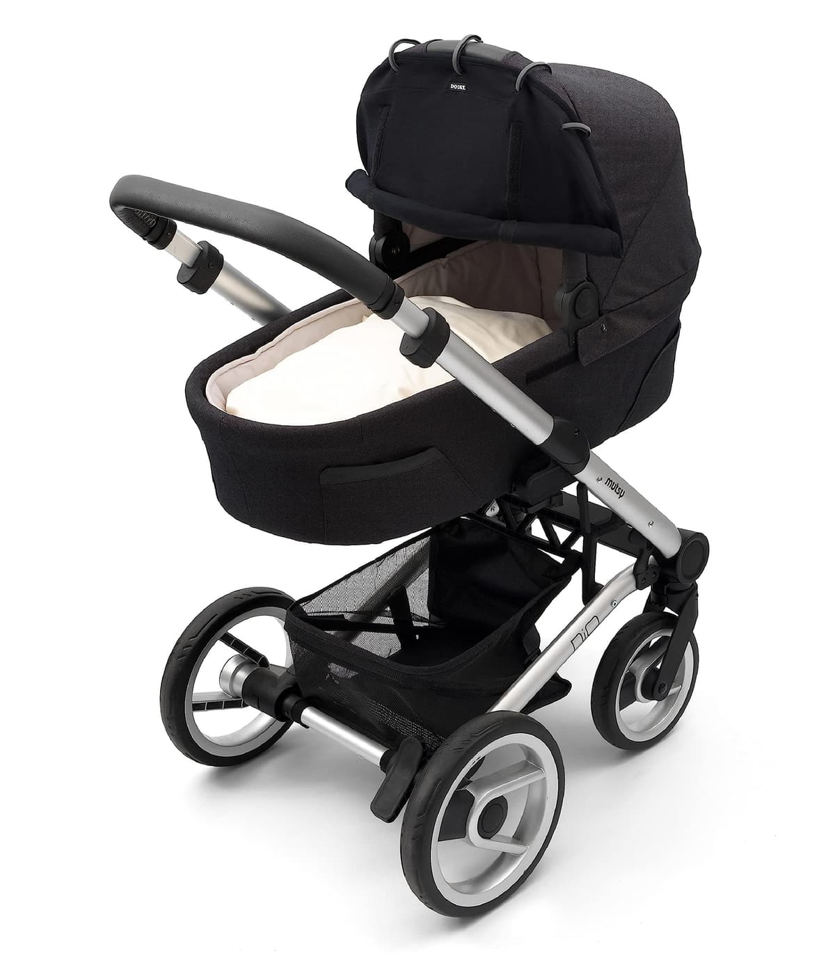 Dooky Sunshade for Baby Car Seat/ Pram/ Stroller/ Pushchair, Universal Fit, Protects from Sun, Wind and Light Rain, UPF 50+ UV Protection, Easy to Install and Wash, Plain Black — view 5
