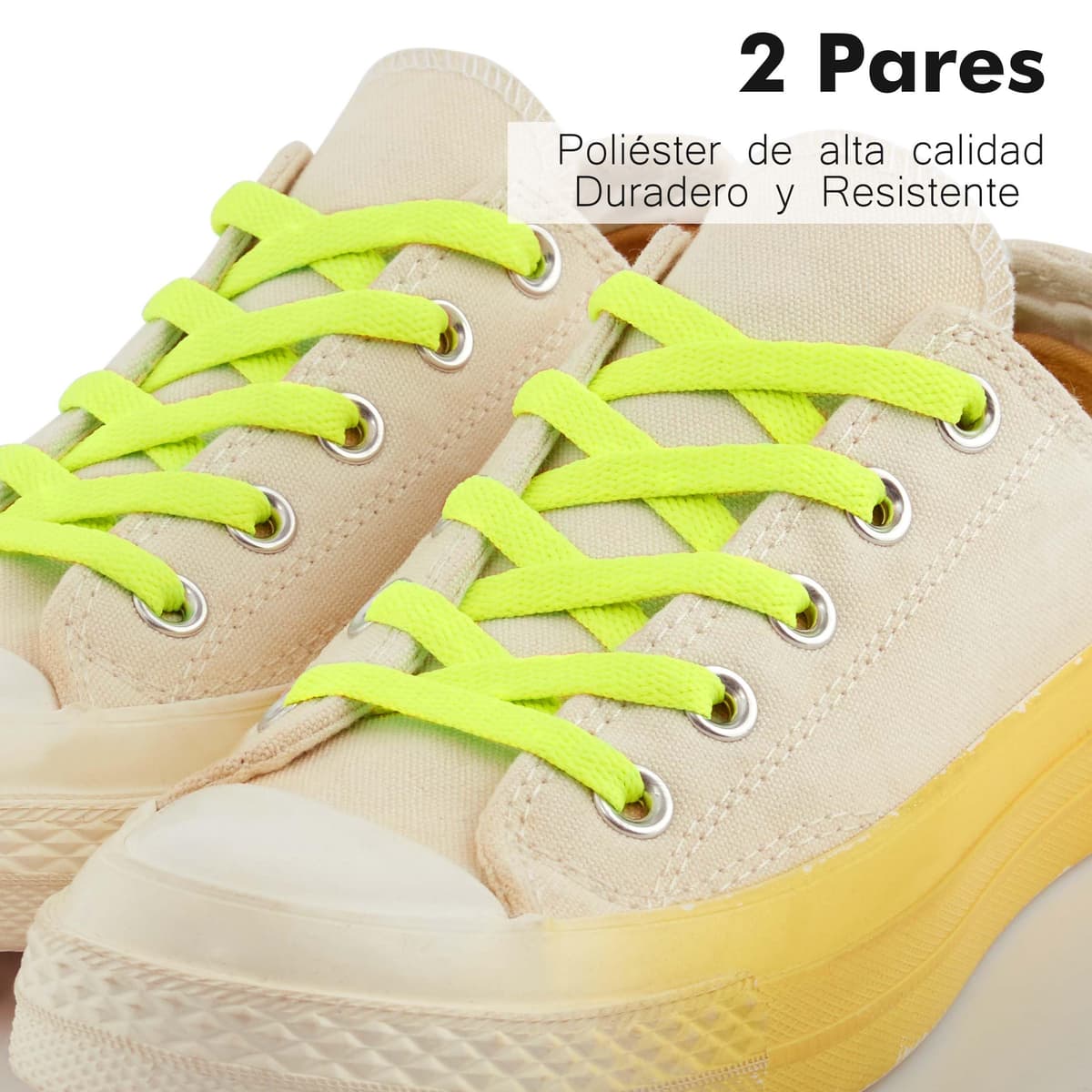 Stepace 2 Pares Cordones Planos,8mm de Ancho,Cordones Reemplazo para Zapatillas,Zapatos — view 3