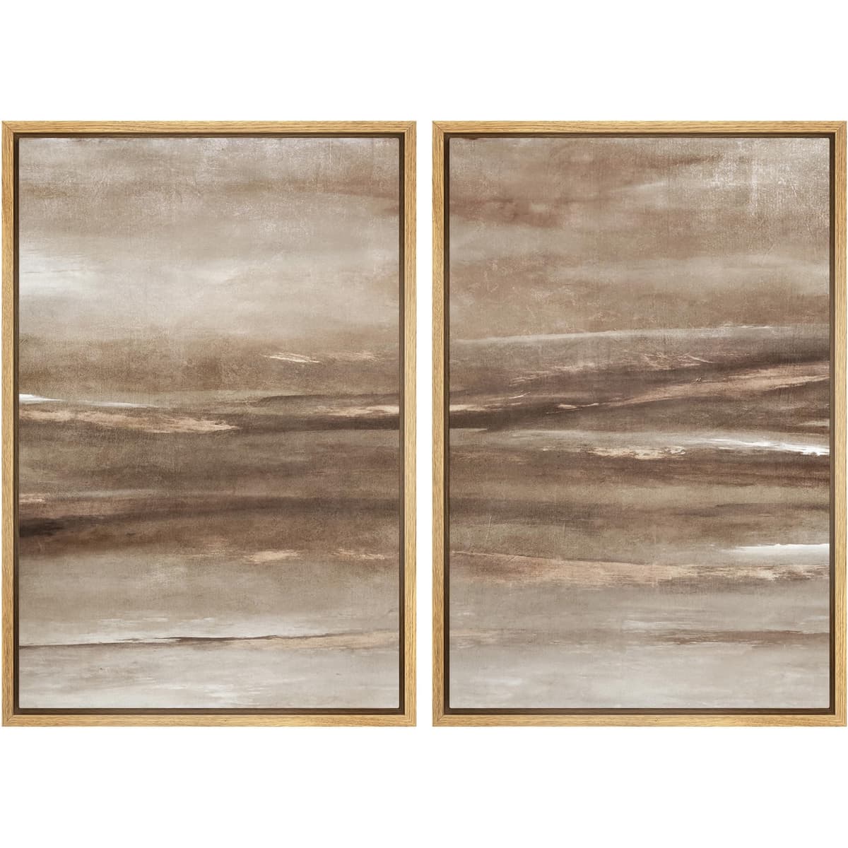 MUDECOR Framed Canvas Print Wall Art Set Watercolor Pastel Duotone Tan Landscape Abstract Shapes Illustrations Modern Art Decorative Contemporary for Living Room, Bedroom, Office - 24"x36"x2 Natural — view 116