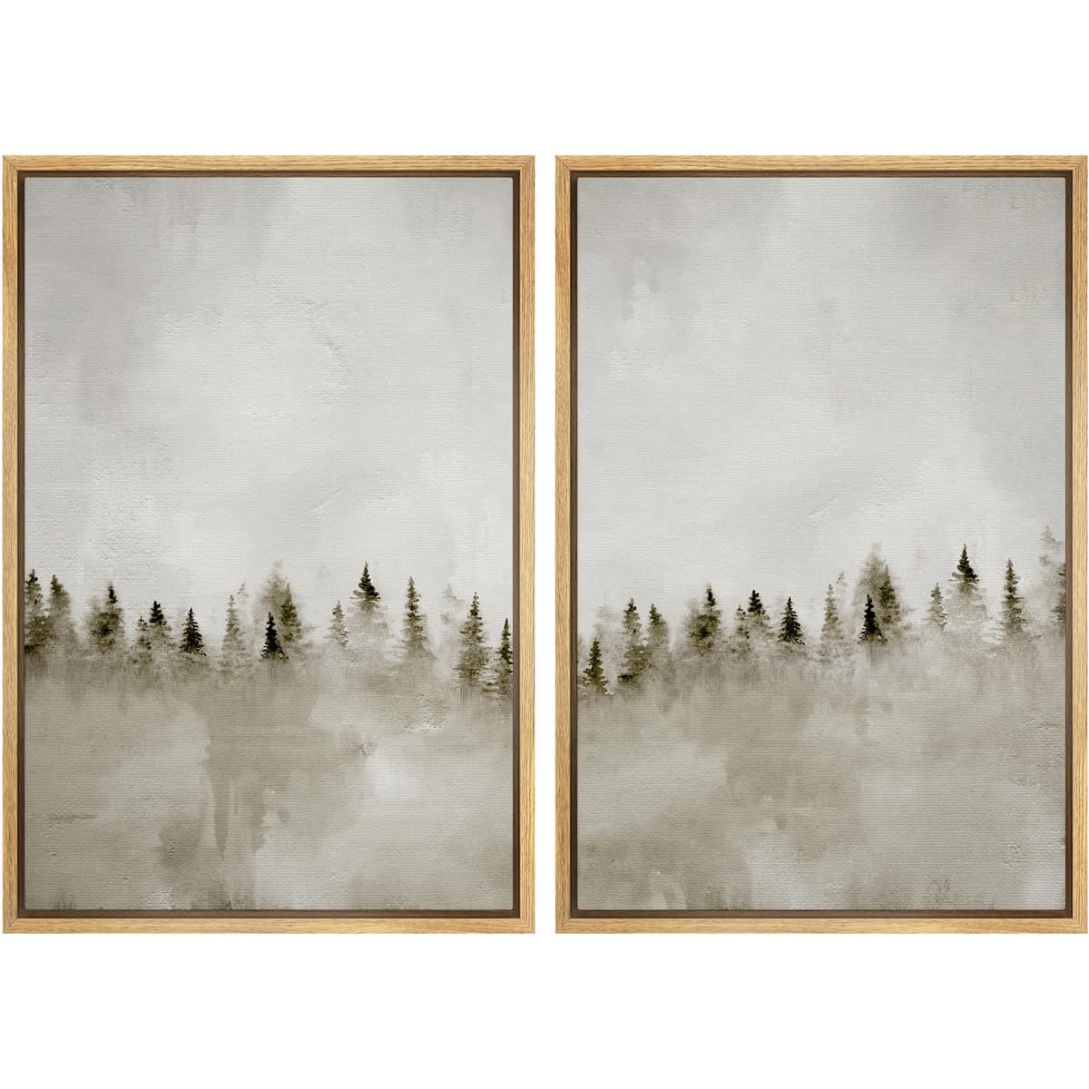 MUDECOR Framed Canvas Print Wall Art Set Watercolor Pastel Duotone Tan Landscape Abstract Shapes Illustrations Modern Art Decorative Contemporary for Living Room, Bedroom, Office - 24"x36"x2 Natural — view 90
