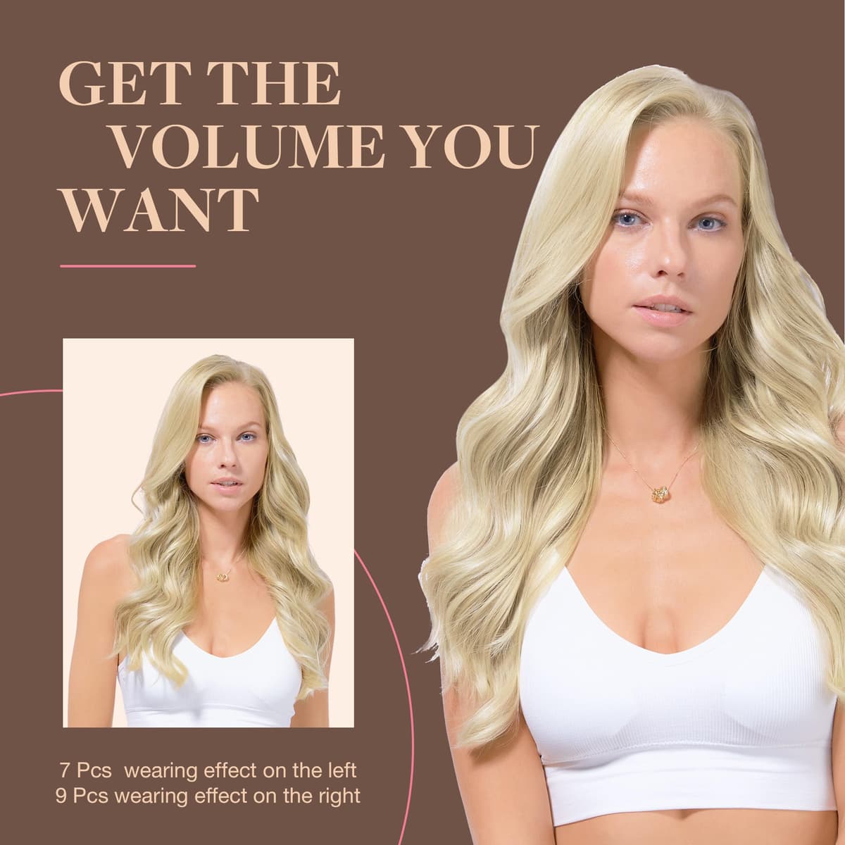 GOO GOO Clip in Hair Extensions Human Hair, 18inch 150g 9Pcs, #2 Dark Brown, Hair extensions for women, Human Hair Extensions Clip in — view 275