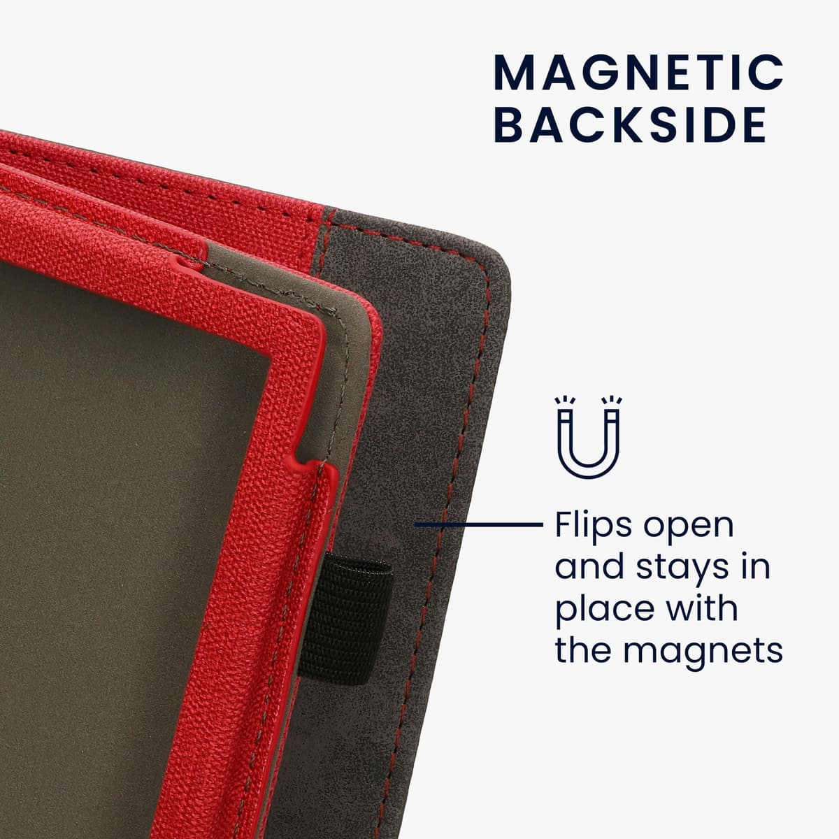 kwmobile Carcasa Compatible con Pocketbook Verse/Verse Lite/Verse Pro/Color/Vivlio Light/Light HD Funda - Funda con Stand Agarre de Mano y Tarjetero - Rojo/Gris Oscuro — view 5