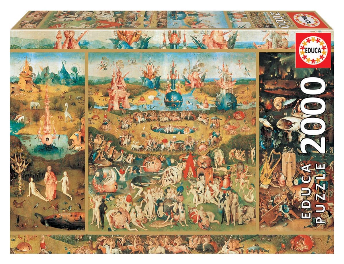 Educa - Puzzle de 2000 Piezas para Adultos | El Jardín de Las Delicias. Incluye Pegamento Fix Puzzle. A Partir de 14 años (18505)