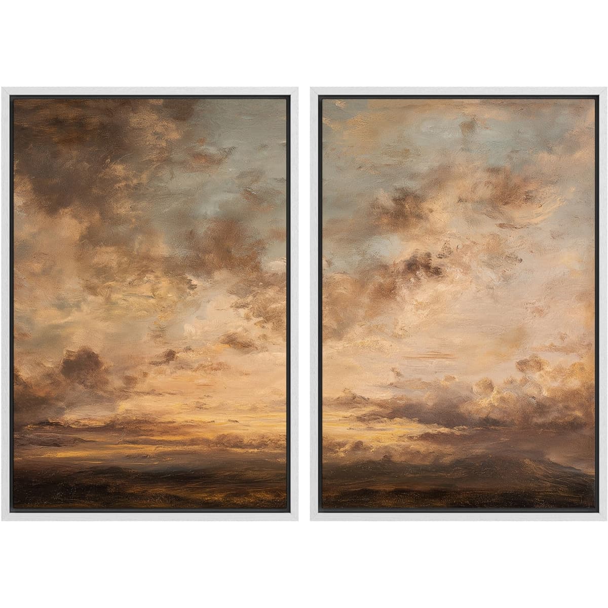 SIGNFORD Framed Canvas Print Wall Art Set Soft Hydrangea Pair Light Blue Florals with Green Leaves Illustration Modern Art Decorative Nordic Nature for Living Room, Bedroom, Office - 24"x36"x2 White — view 54