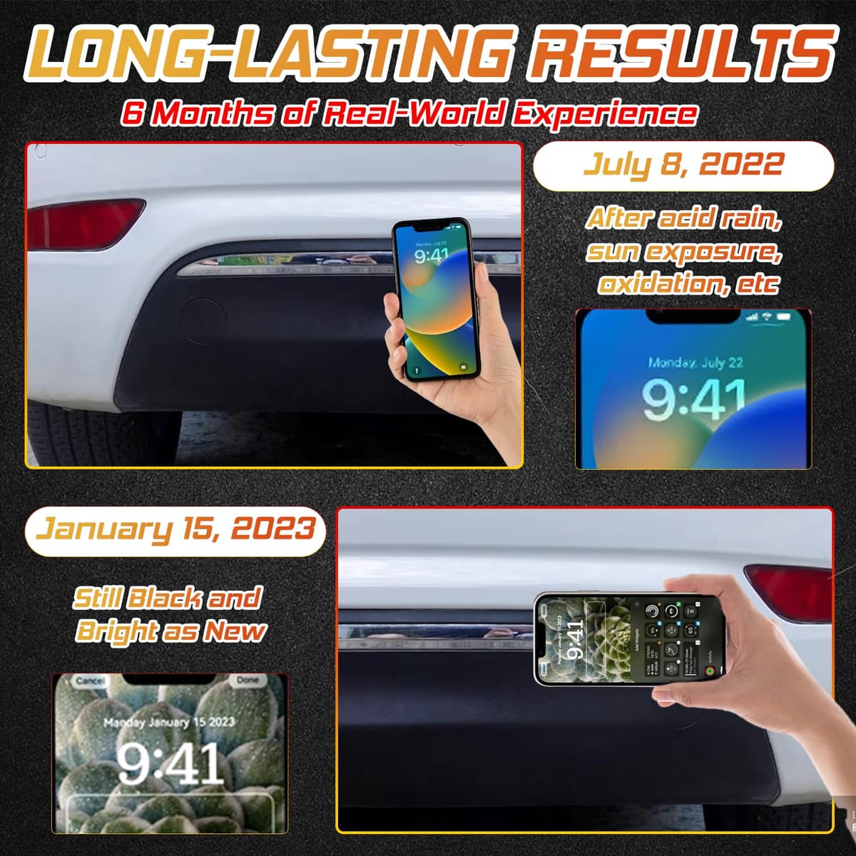 Car Plastic Restorer, Back to Black Trim Restorer, Exterior and Interior Plastic Revitalizing Coating Agent, Resists Water, UV Rays, Dirt (50ml) — view 4