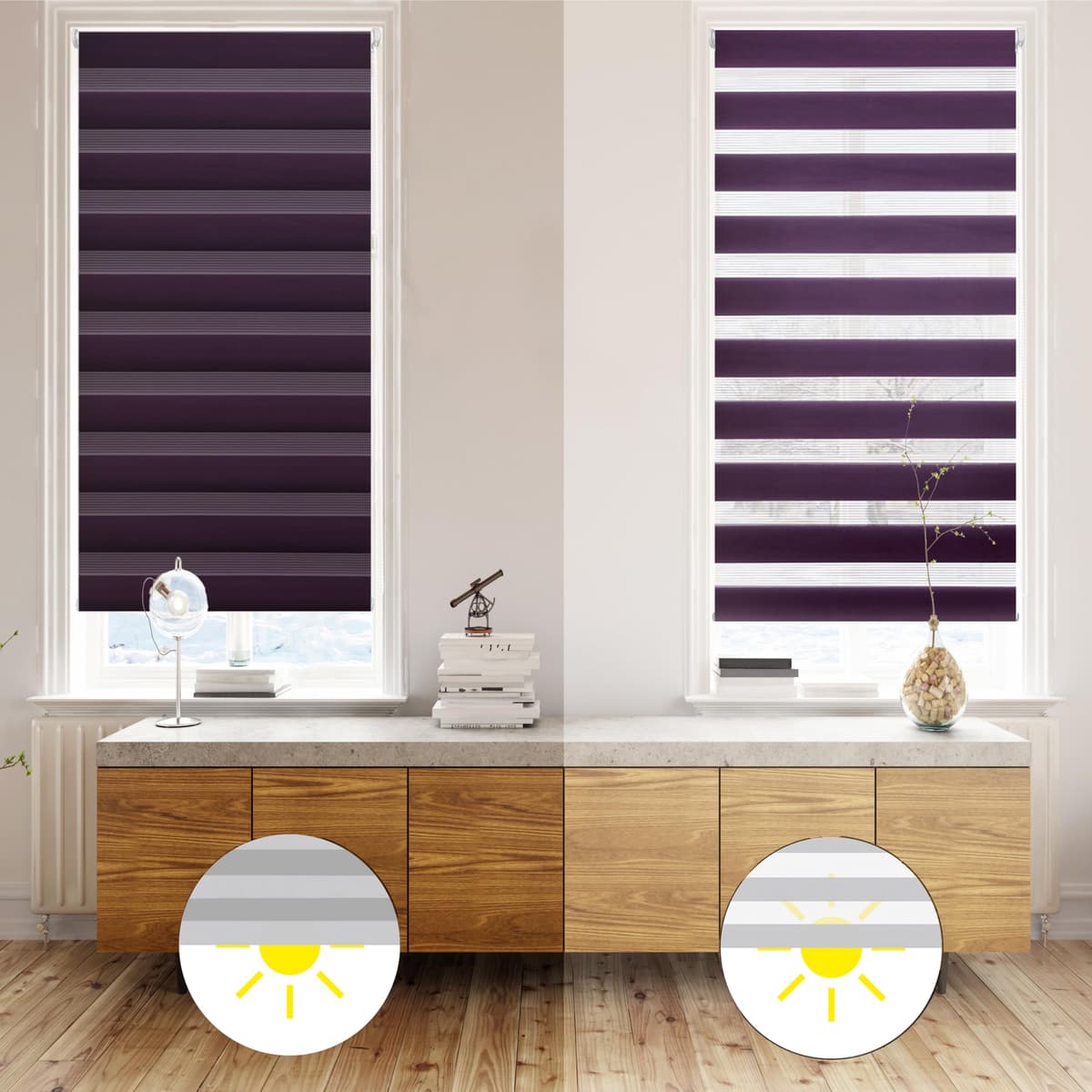 Blindecor Indus SIN HERRAMIENTAS | Estor Enrollable Sin Taladrar de Doble Capa | Color Blanco 40 x 130 cm (ancho x largo) | Tamaño de la Tela 37 x 125 cm — view 33
