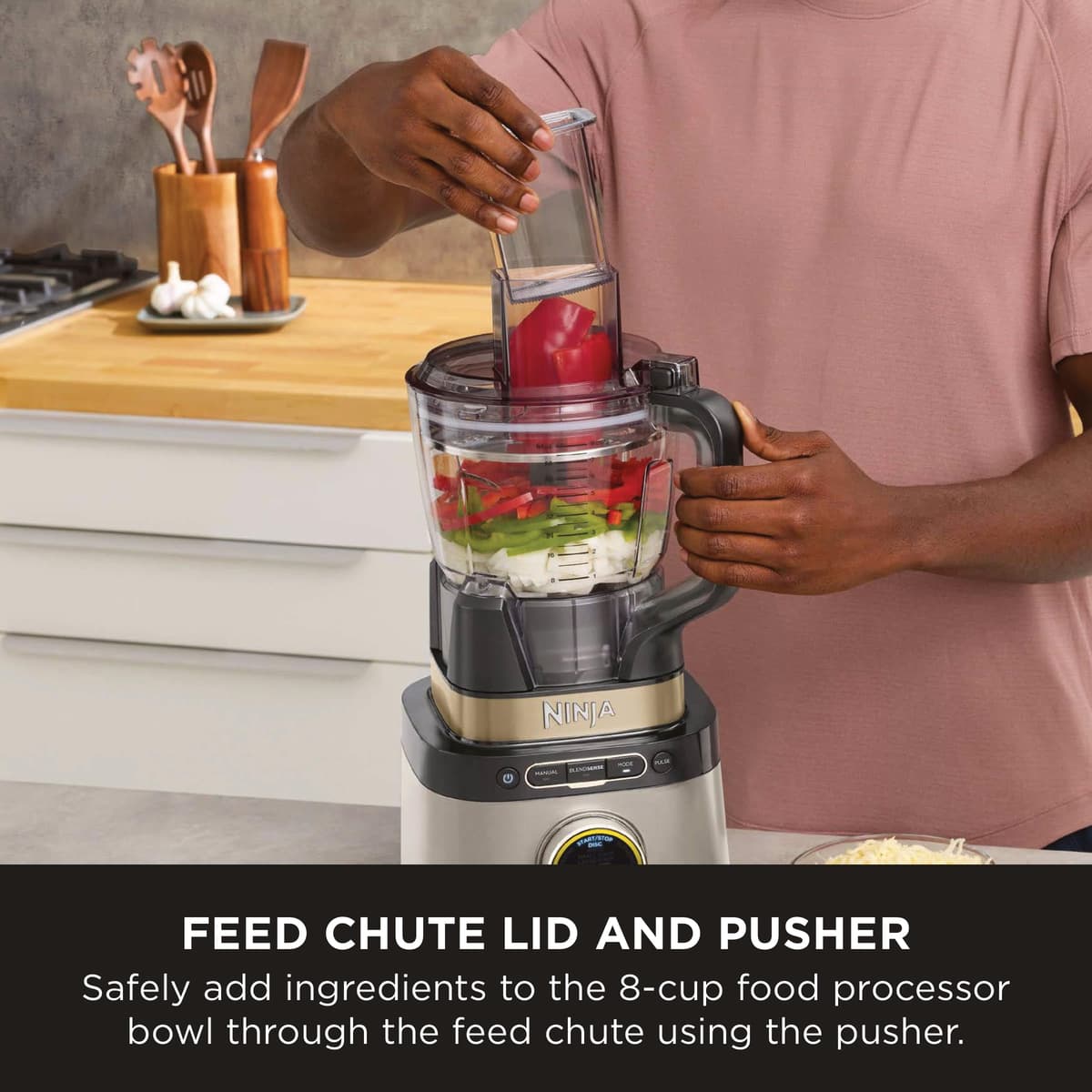 Ninja 3-in-1 Detect Power Blender Processor Pro, Powerful 1200W Blender, Food Processor Bowl, Dough Blade, 2x Single Serve Cups, Jug, Make Pizza Dough, Blend, Chop & Mix, Stone Gold, TB401UKSTGD — view 17