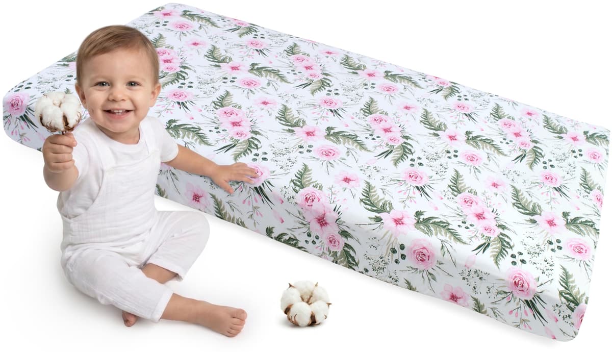 Medi Partners Sabana Bajera Cuna 60x120 Set de 3-100% Algodon Sabanas de Algodón Bebe Ropa de Cama para Bebés Dormir Cuna Fitted Bed Sheet Protector (Safari-Blanco-Gris) — view 12