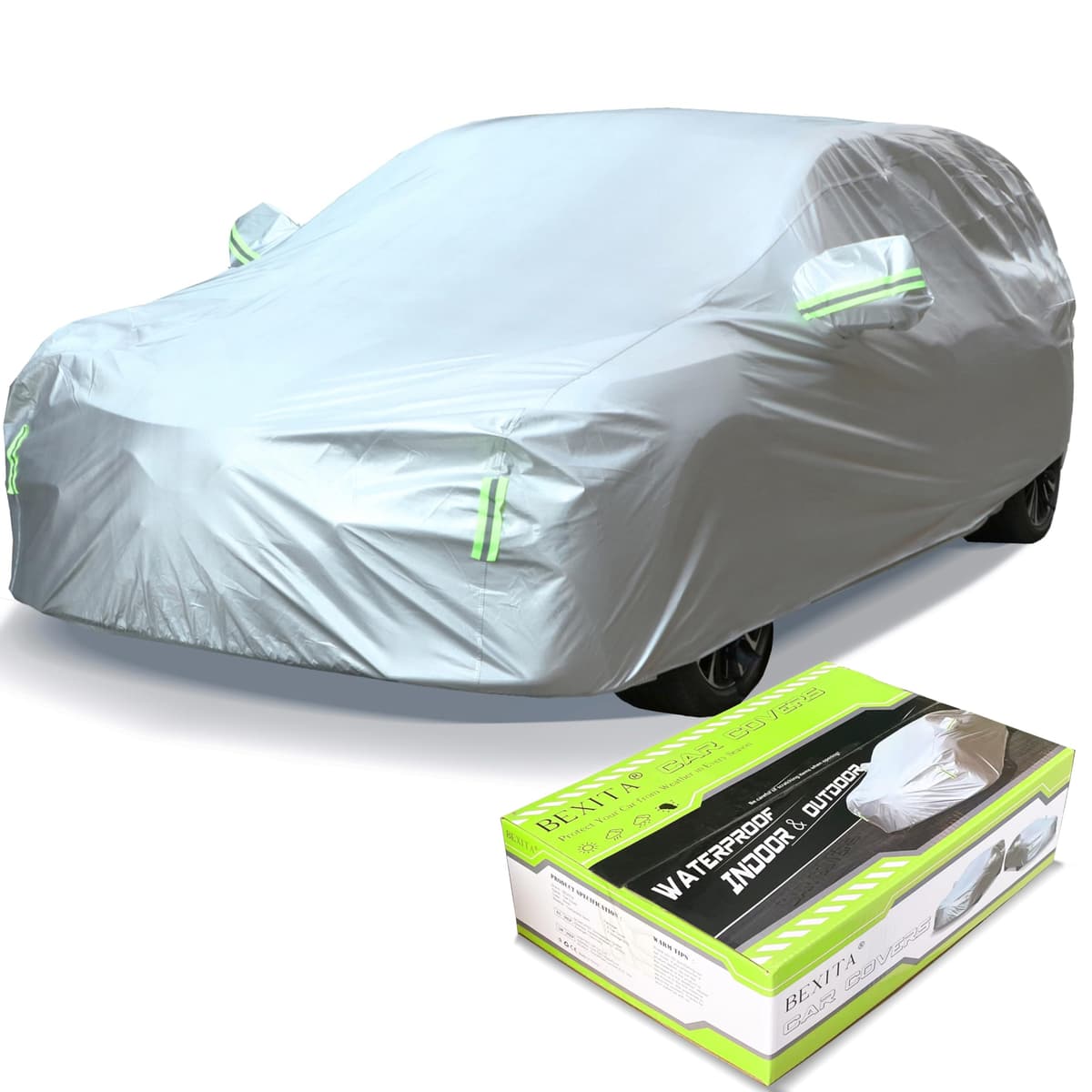 Funda Coche SUV Impermeable Funda para Coche Exterior A Prueba de Polvo A Prueba de Nieve Protección UV para SUV,Size M: MAX 183in/465cm