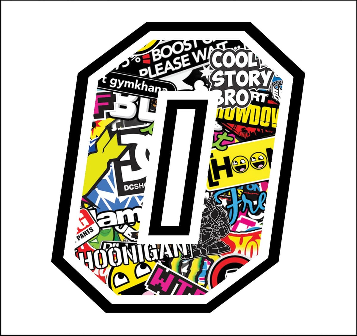 Adhesive Race número - la medida 12 cm - Cross Pista de Coches Pegatinas para Bicicletas (3, Sticker Bomb) — view 102