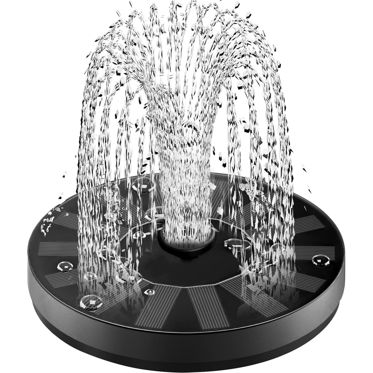 SZMP Solar Fountain Bird Bath Fountains Upgrade Glass Panel, Solar Powered Water Fountain for Humingbirds with 7 Nozzle & 4 Fixer, Solar Fountain Pump for Bird Bath, Garden, Pond, Pool