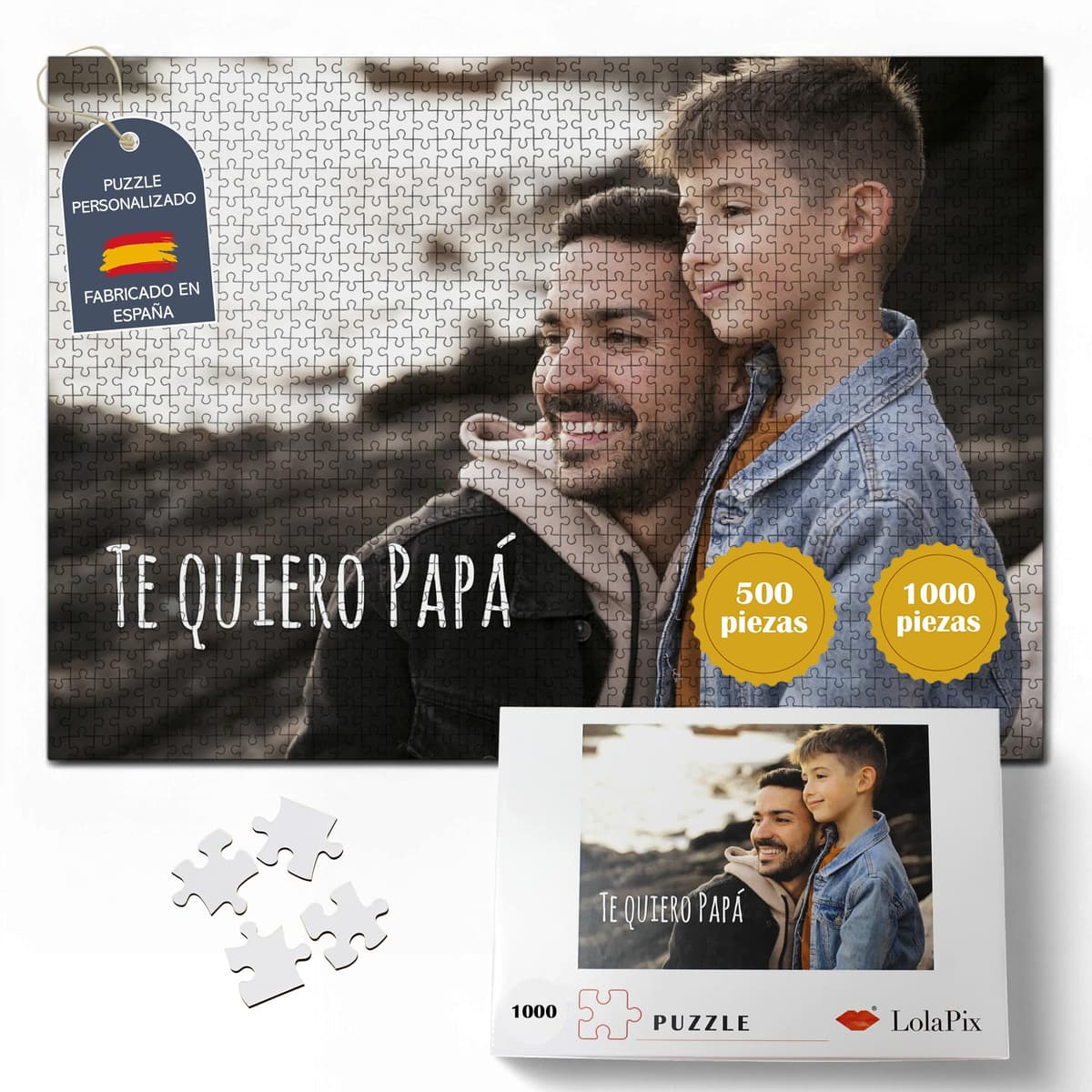Puzzle Personalizado con Foto 500/1000 Piezas 68x48CM. Puzzles Personalizados con Fotos y Texto. Rompecabezas Personalizado Adultos y Niños. Regalo Día de la Madre. Regalos Originales Mujer y Hombre.