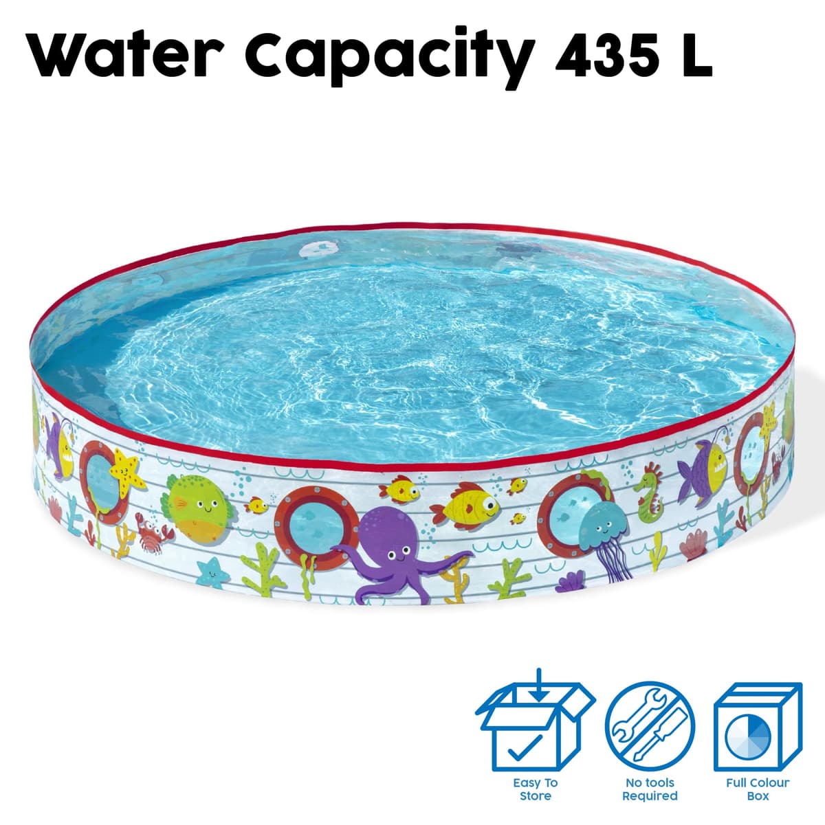 Bestway 55029 Paddling Fill N Kids Garden Pool with Fun Fish Print, Multicolor, 1.52 m x 25 cm — view 5