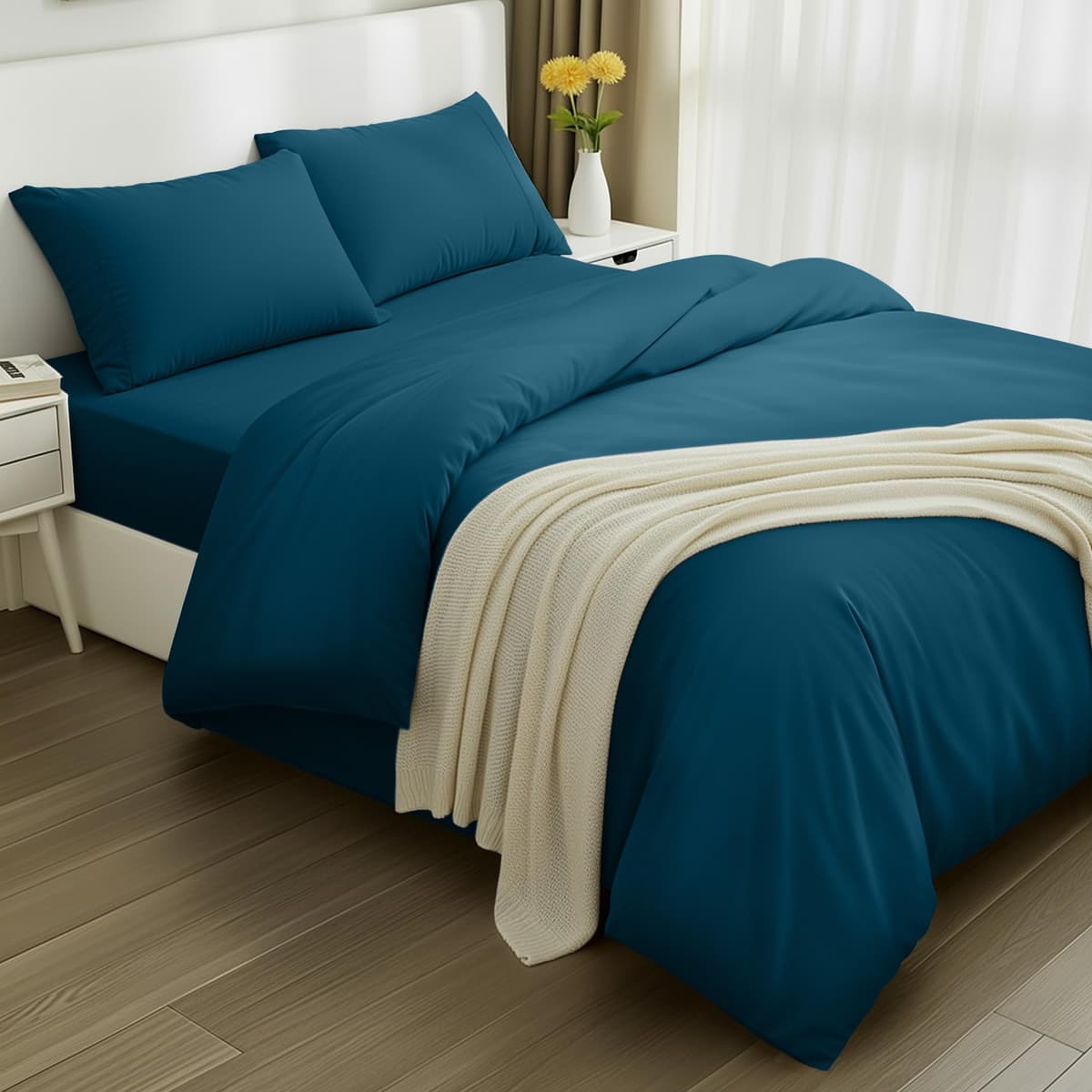 Utopia Bedding 3 Piece Single Bedding Set - Duvet Cover, Fitted Sheet with Pillow case - Soft Brushed Microfiber (Grey) — view 59