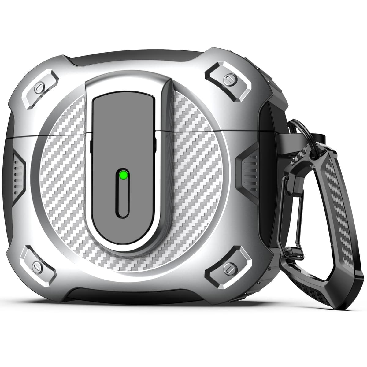 RFUNGUANGO Compatible with AirPods 3 Case with Cleaner Kit, 2024 New Space-themed Military Hard Shell Protective Armor with Lock Compatible with AirPod Gen 3 Charging Case 2021,Cosmos-Silver