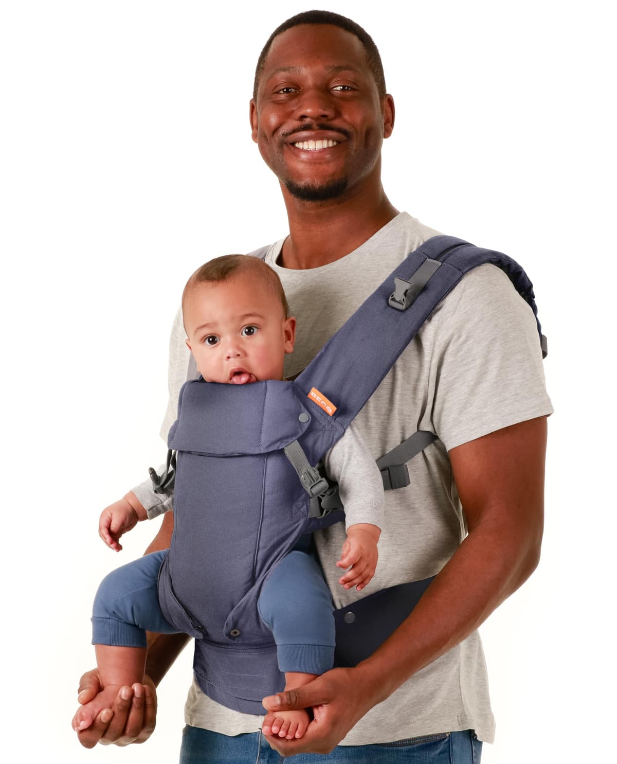 Beco Gemini - Portabebés para bebés y niños pequeños - Portabebés para todas las posiciones delanteras y traseras - Ergonómico con asiento ajustable - Para niños de entre 3 y 16 kg (azul pálido)