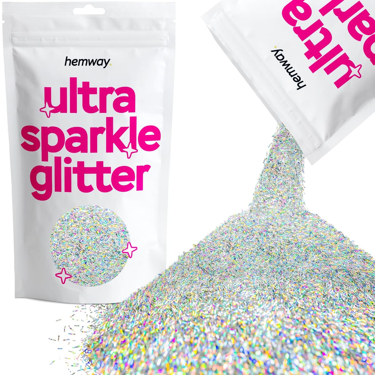 Hemway Ultra Sparkle Glitter Baby Pink Iridescent 100g Fine | Glitter for Arts & Craft, Makeup, Nail Art, Crafting, Card Making, Sparkle Decoration — view 63