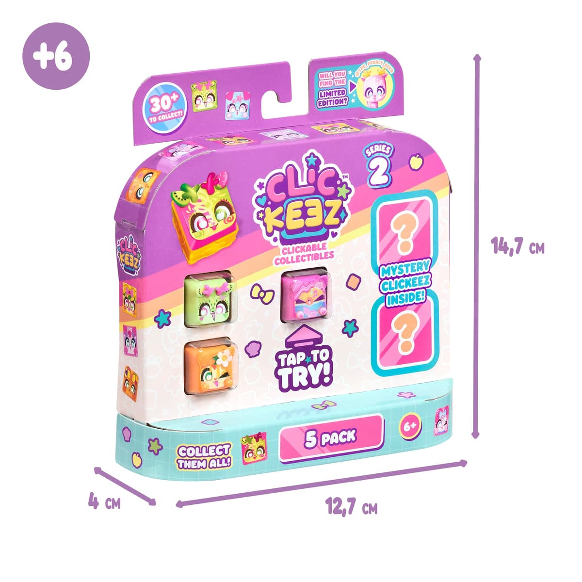 Bizak Clickeez Multi Pack 5 Serie 2, Pack 5 Teclas coleccionables con Llavero, más de 70 Modelos nuevos, Conecta e intercambia,a Partir de 6 años (64554110) — view 2