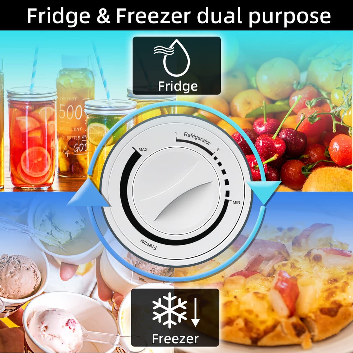 CHiQ CSD31D4EU, Mini Freezer, Small Freezer with 31L, 4 Star Freezing,12-Year Warranty on The Compressor,Adjustable Temperature Control — view 2