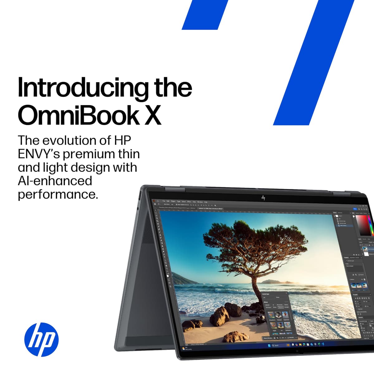 HP OmniBook X Flip NGAI 14" Laptop | CoPilot+ PC | Intel® Core™ Ultra 5-226V Processor | 16GB RAM | 512GB SSD | Intel® Arc™ 130V | 2K IPS Touchscreen | Up to 22.75Hr Battery | Windows 11 | 14-fm0005sa — view 3