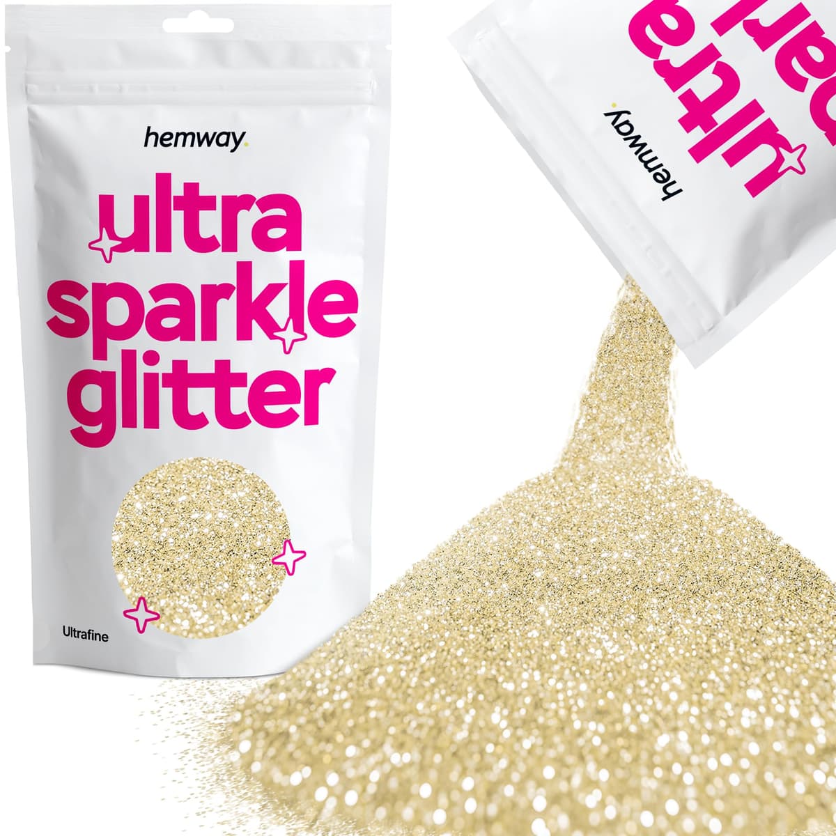 Hemway Ultra Sparkle Glitter Baby Pink Iridescent 100g Fine | Glitter for Arts & Craft, Makeup, Nail Art, Crafting, Card Making, Sparkle Decoration — view 116