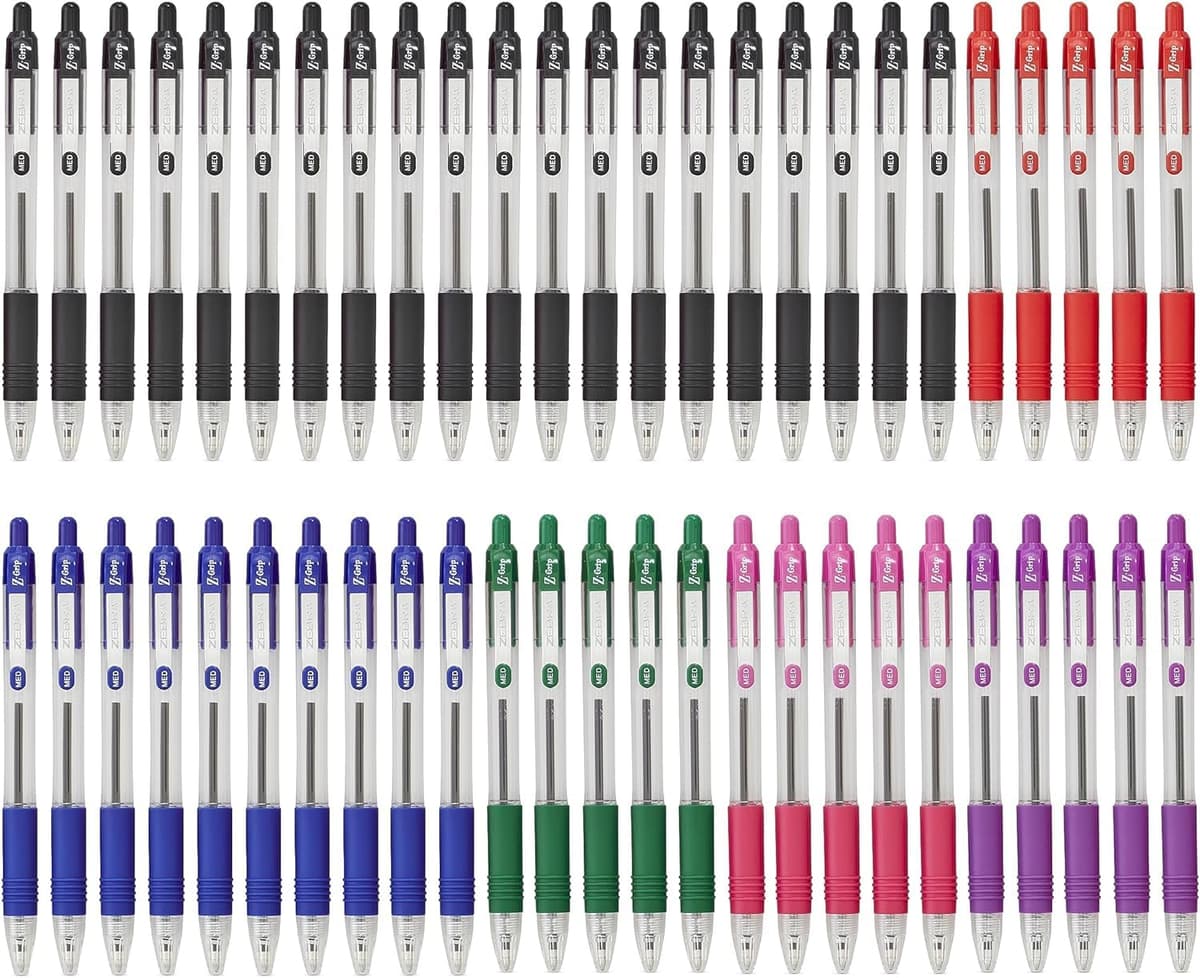 Zebra Pen Z Grip Black Ballpoint Pens with Pocket Clip 8pk, Retractable Black Ink Ballpoint Pens, Reliable Black Biro Pens Multipack for Everyday Use Design, New Pack Size 8pk — view 9