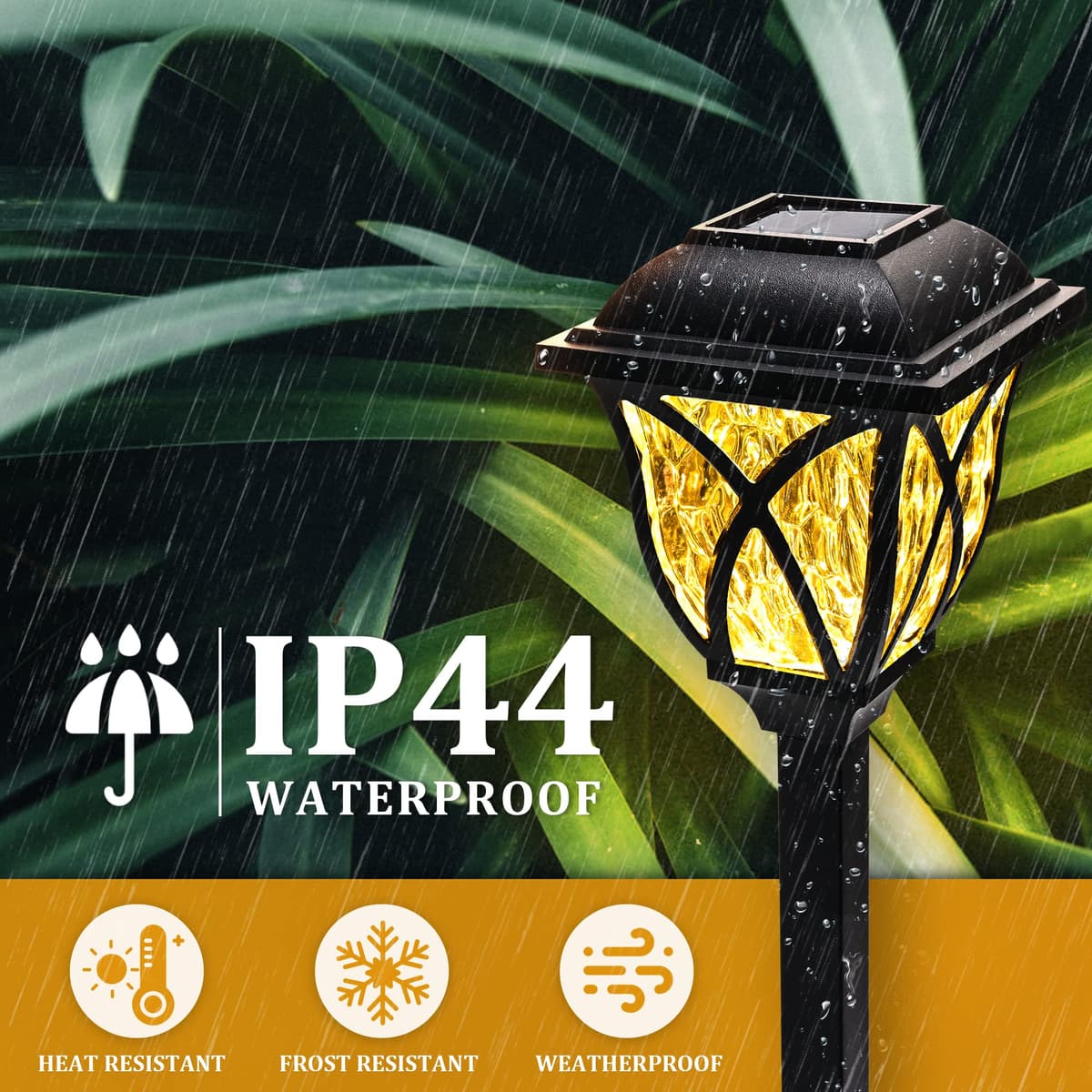 GIGALUMI Solar Lights Outdoor Garden, 6 Pack LED Garden Solar Lights Waterproof, Solar Powered Pathway Lights for Yard, Patio, Landscape, Walkway, Path (Warm White) — view 6