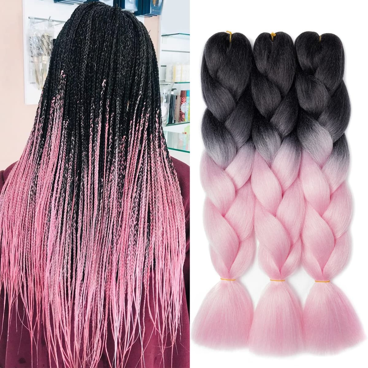 60cm Extensiones de Pelo Trenzas Africanas Castaño Oscuro Extensiones para Trenzas Africanas 1 pcs 100g Kanekalon Pelo para Trenzas Africanas Sintetico Extensiones de Trenzado Cabello Braiding — view 57