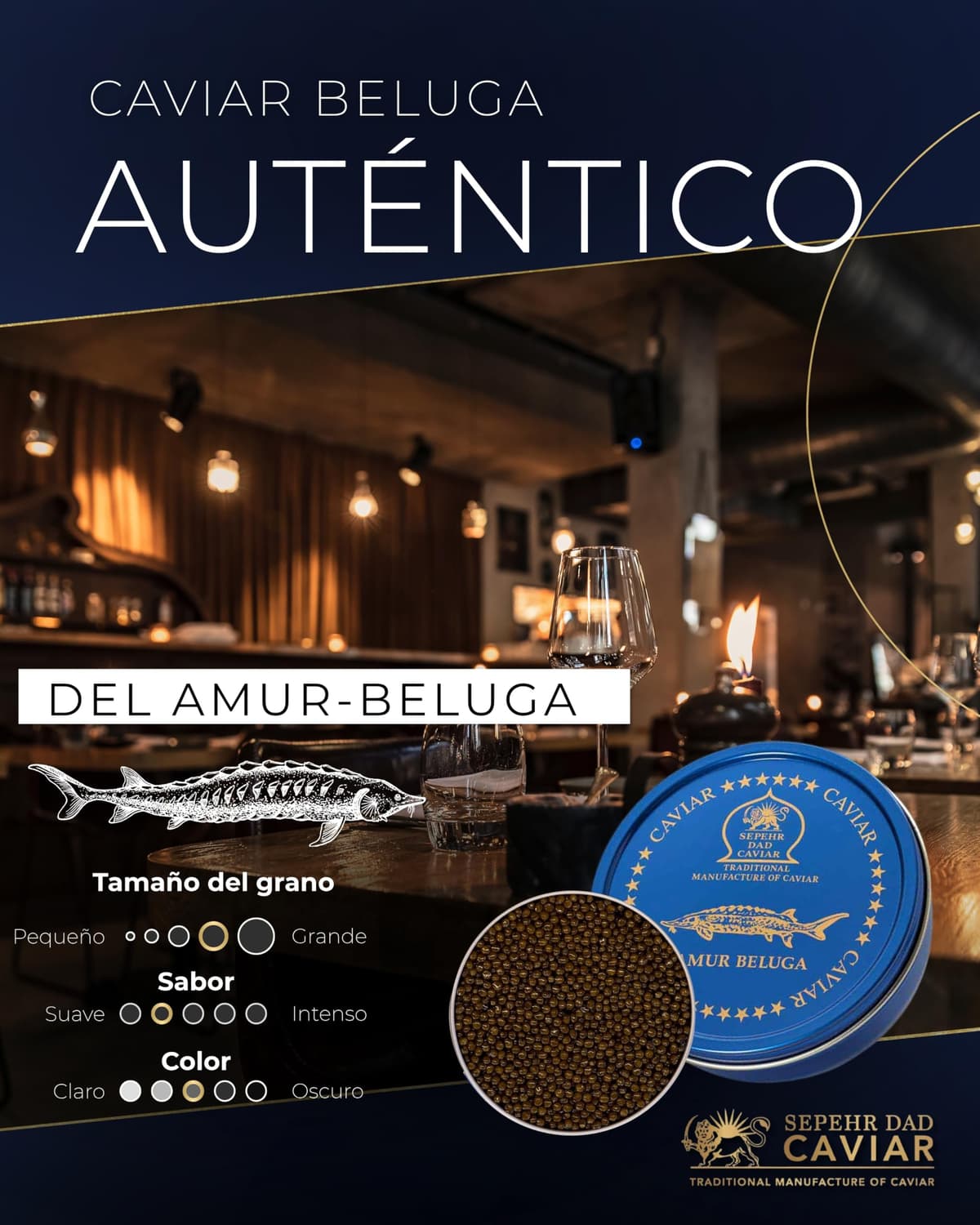Sepehr Dad Caviar Beluga de l'Amour | Huevas de pescado clase A | cría NC | 30 gramos — view 2