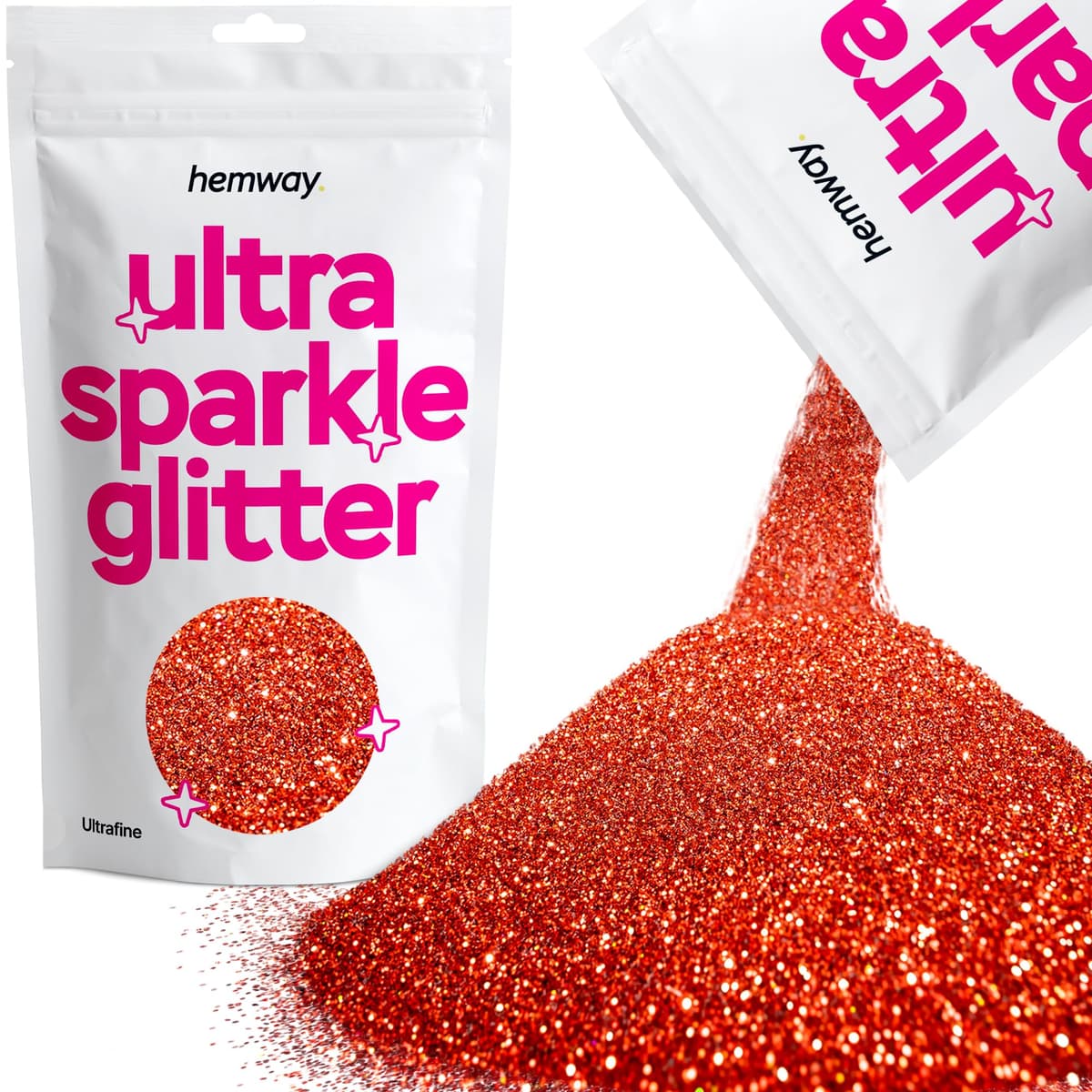 Hemway Ultra Sparkle Glitter Baby Pink Iridescent 100g Fine | Glitter for Arts & Craft, Makeup, Nail Art, Crafting, Card Making, Sparkle Decoration — view 138