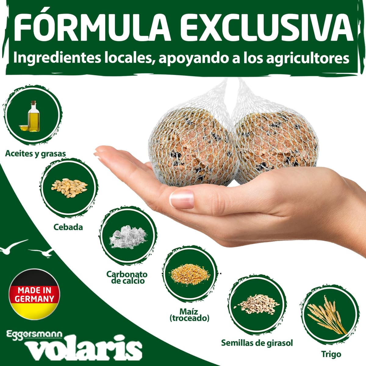 Eggersmann volaris Meisenknödel con red 200 piezas [MEISENkugeln] 18 kg – Alimento para pájaros silvestres – Bollas nutritivas para todos los pájaros de jardín – Meisenknödel en red todo el año y — view 5