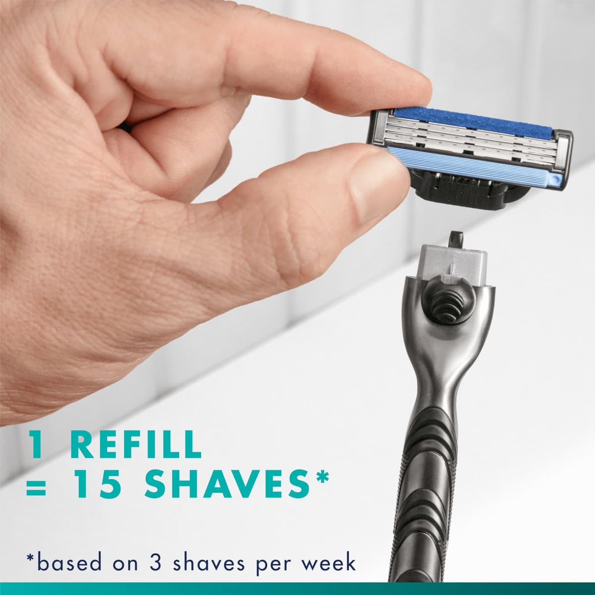 UEFA Champions League Special Edition Gillette Mach3 Men’s Razor Blade Refills, 12 Count, Engineered with Precision Cut Steel for Up to 15 Shaves Per Blade — view 2