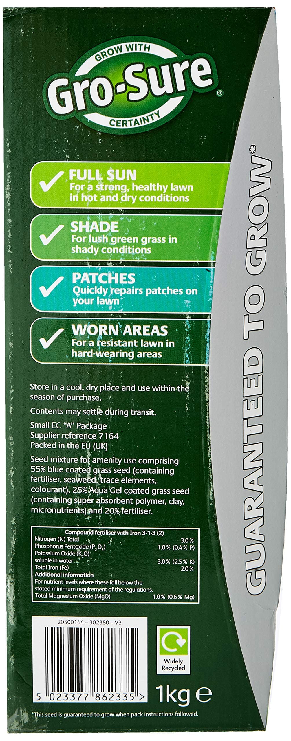 Gro-Sure Aqua Gel Coated Smart Grass Lawn Seed, 25 m2, 1 kg — view 5