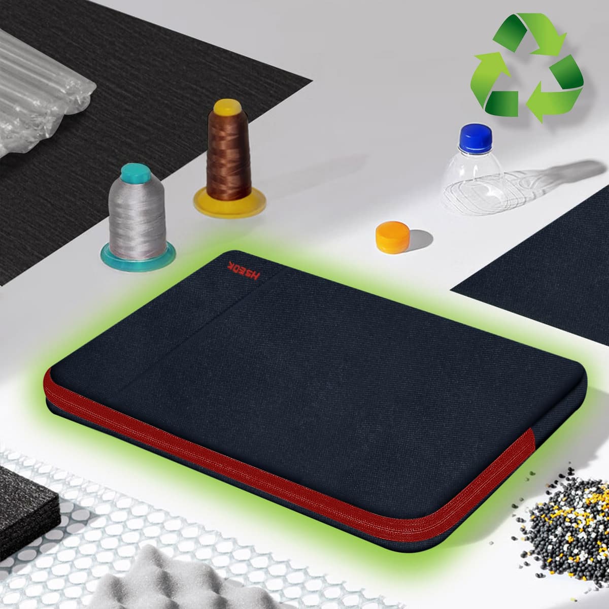 HSEOK 15,6" Funda para Computadora Portátil, Funda Impermeable a Prueba de Golpes con Bolsillo Lateral, Compatible con MacBook Pro 16"/15" y la Mayoría de Las PC de 15" 15,6" 16",B02K02 — view 6