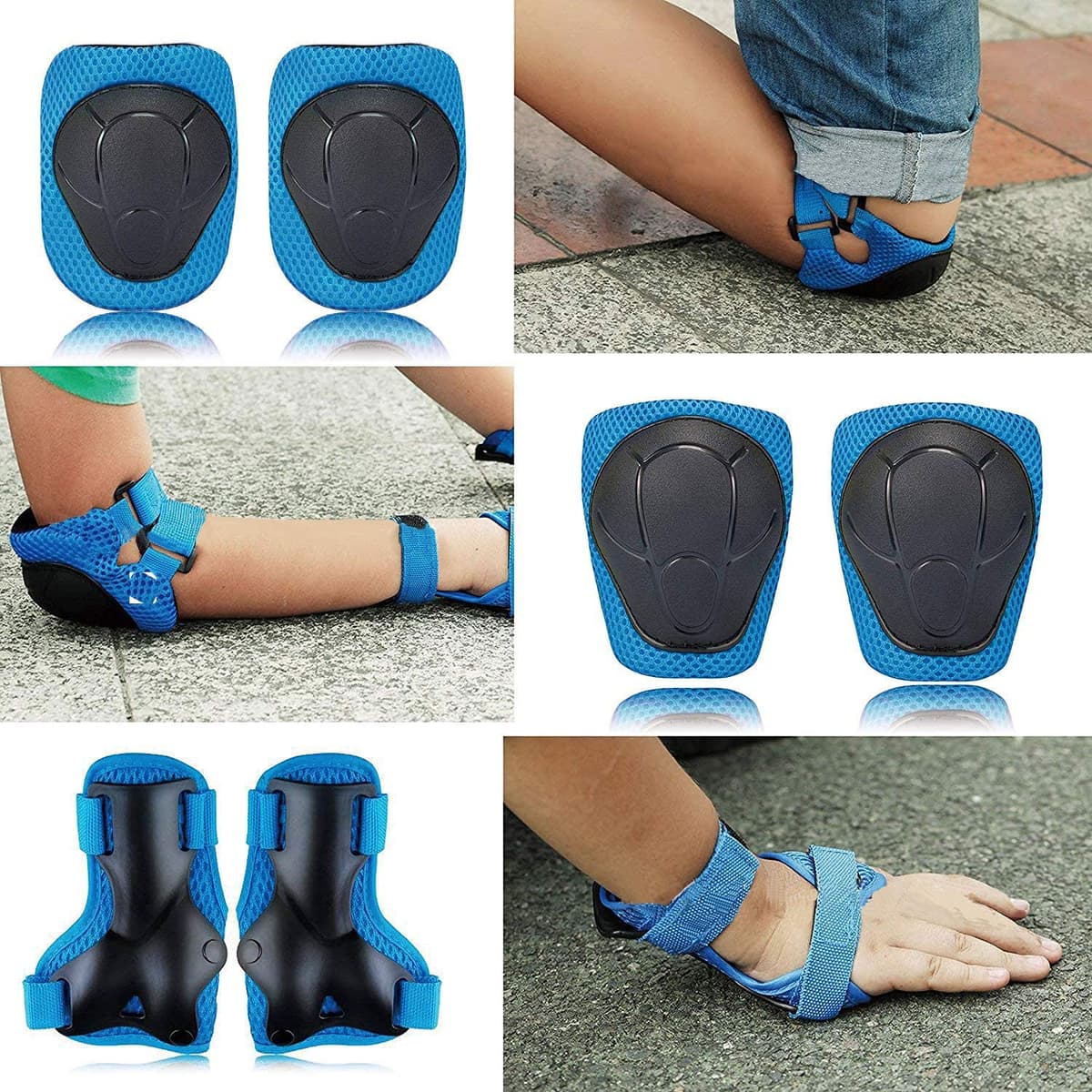 CKE Rodilleras para niños Rodilleras y Coderas Juego de Equipo de protección para niños pequeños Rodilleras Infantiles para niños/jóvenes muñequeras 3 en 1 para Ciclismo Bicicleta Patinaje Scooter — view 6