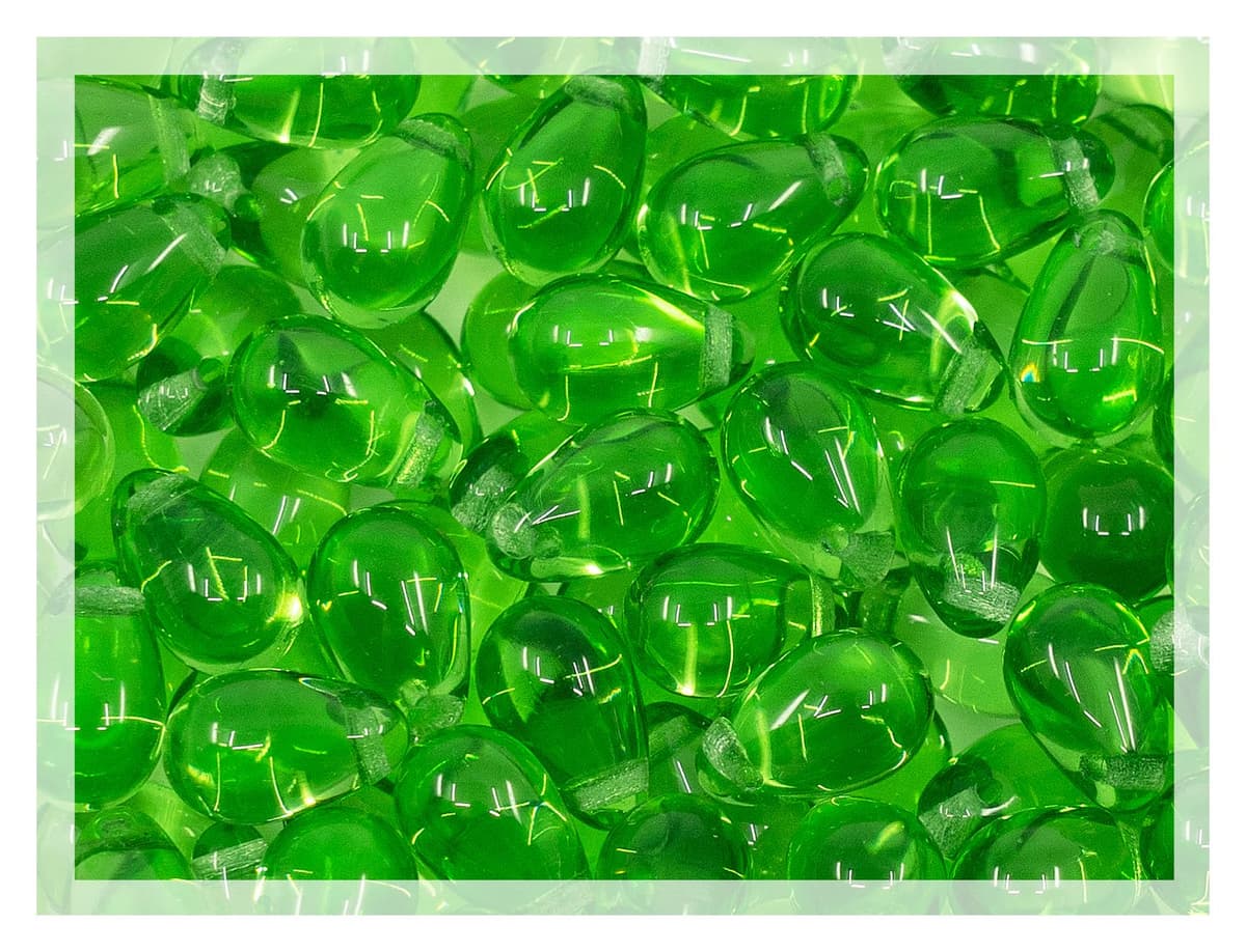 Czech 50-Piece Glass Beads, 6x9mm, Teardrop Siam Red — view 17