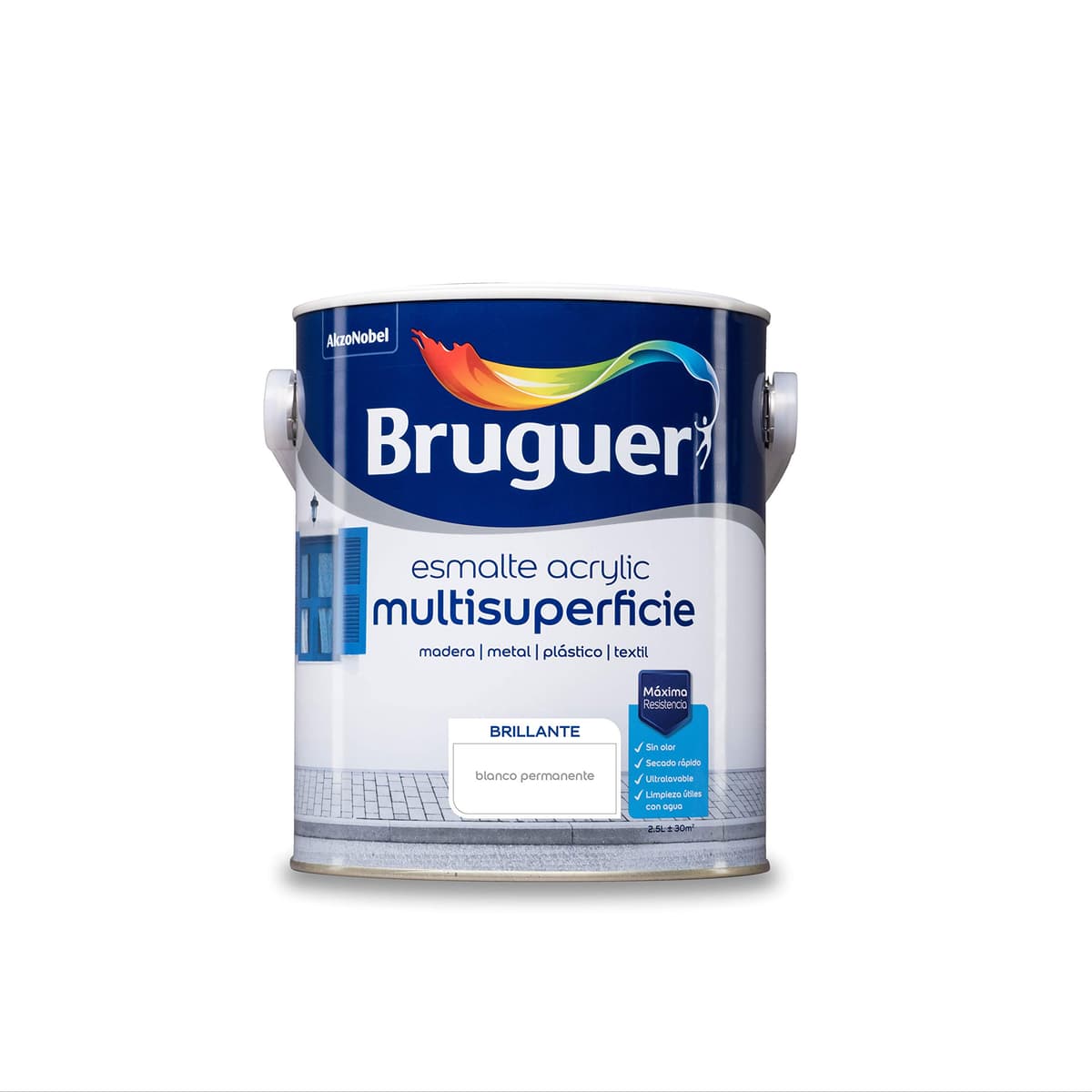 Bruguer Acrylic Multisuperficie Esmalte al agua Satinado - Pintura 750 mL, Blanco Permanente — view 39