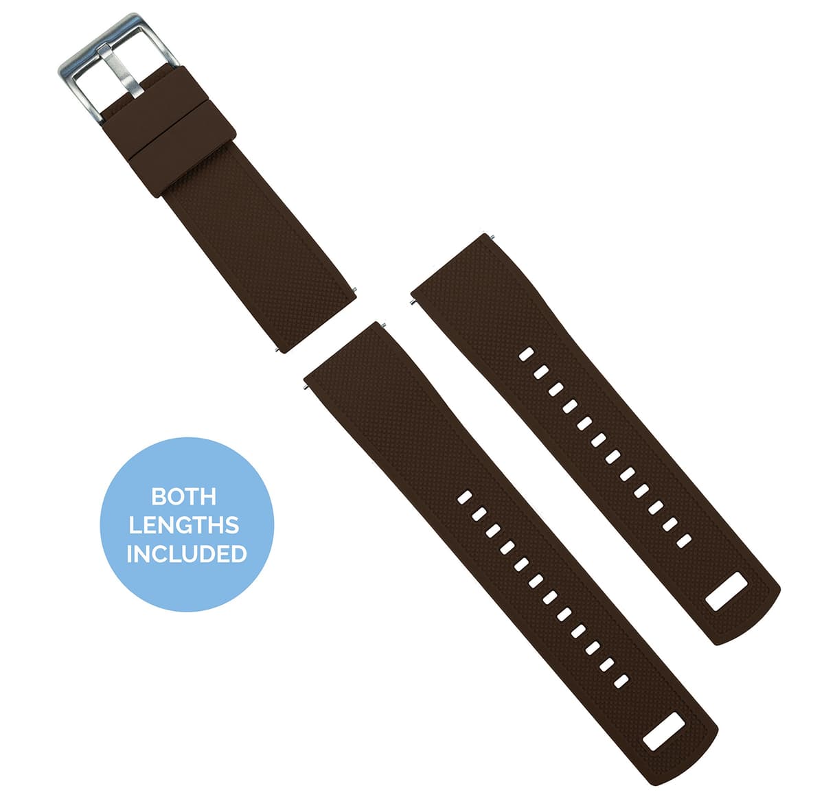 Barton Elite Silicone Watch Bands - Quick Release - Choose Color - 18mm, 19mm, 20mm, 21mm, 22mm, 23mm & 24mm Watch Straps (Stainless & Black Buckle Available) — view 3