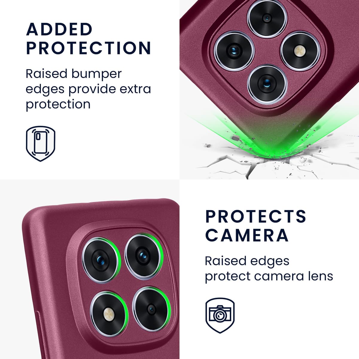 kwmobile Carcasa Compatible con Xiaomi Redmi Note 14 Pro 5G / Poco X7 Funda - Funda Ultrafina de TPU con Bordes elevados - Lavanda Metalizado — view 3