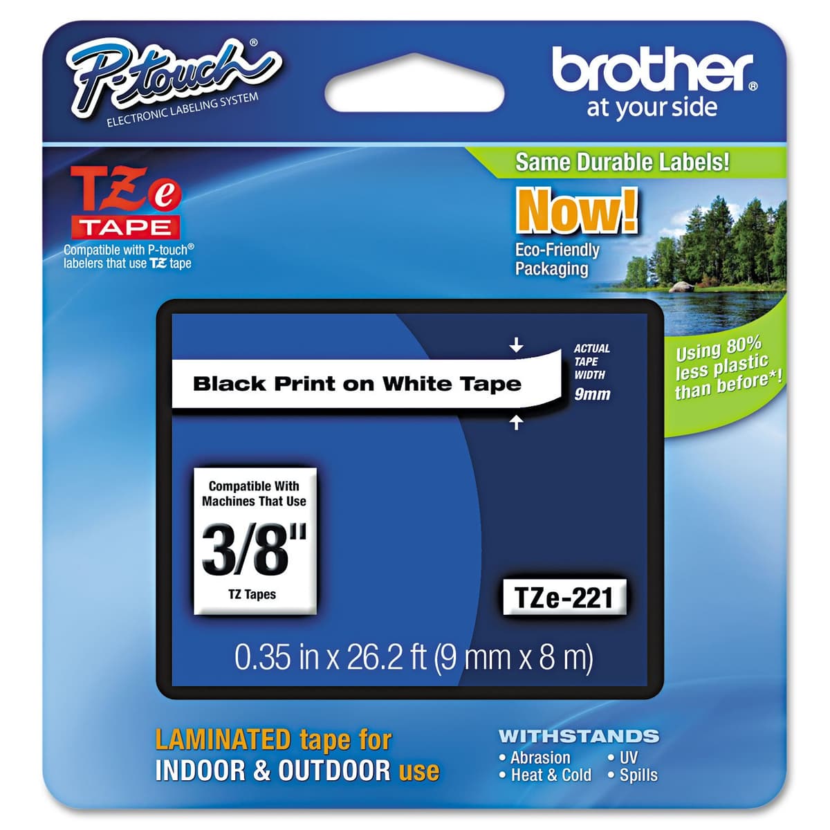 Brother Genuine P-touch TZE-S631 Tape, 1/2" (0.47") Wide Extra-Strength Adhesive Laminated Tape, Black on Yellow, Laminated for Indoor or Outdoor Use, Water-Resistant,0.47" x 26.2' (12mm x 8M),TZES631 — view 3