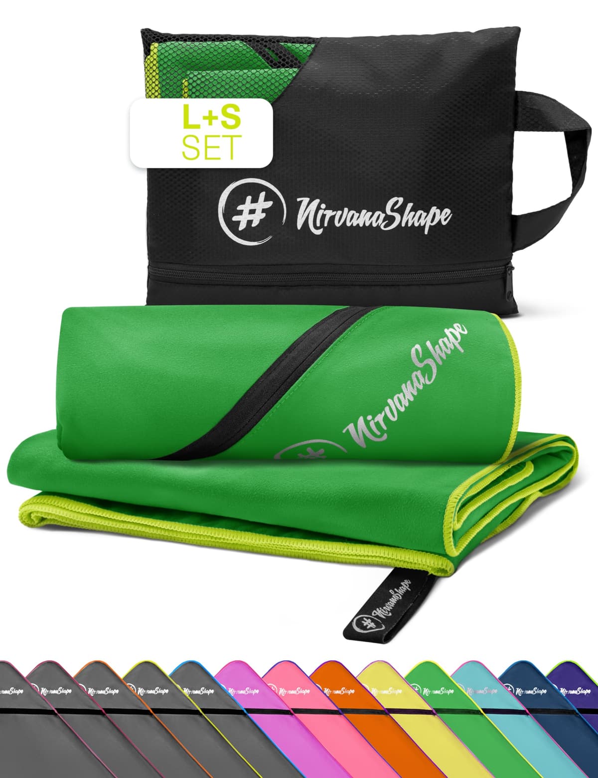 NirvanaShape Toallas de Microfibra | Absorbentes, Ligeras, de Secado rápido | Toallas de baño, Toalla de Viaje, Toallas Deportivas | Ideales para Viajar, IR al Gimnasio, la Playa, Practicar Yoga — view 24